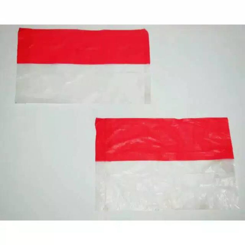 BENDERA MERAH PUTIH PLASTIK Ada Tali / Tanpa Tali ( Harga/Bungkus )