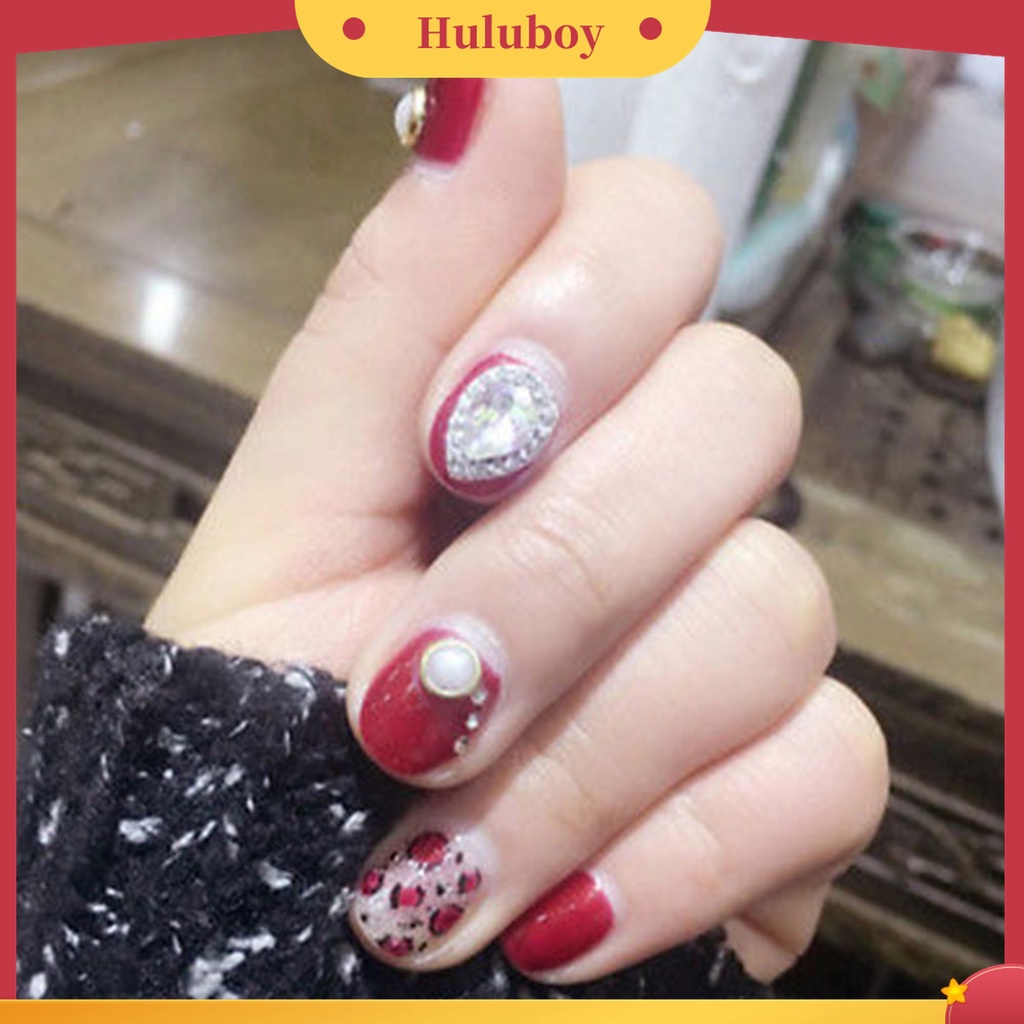 Huluboy Huluboy♡ 12 Kotak Stiker Kuku 3D Aneka Ukuran Warna Warni Untuk Nail Art