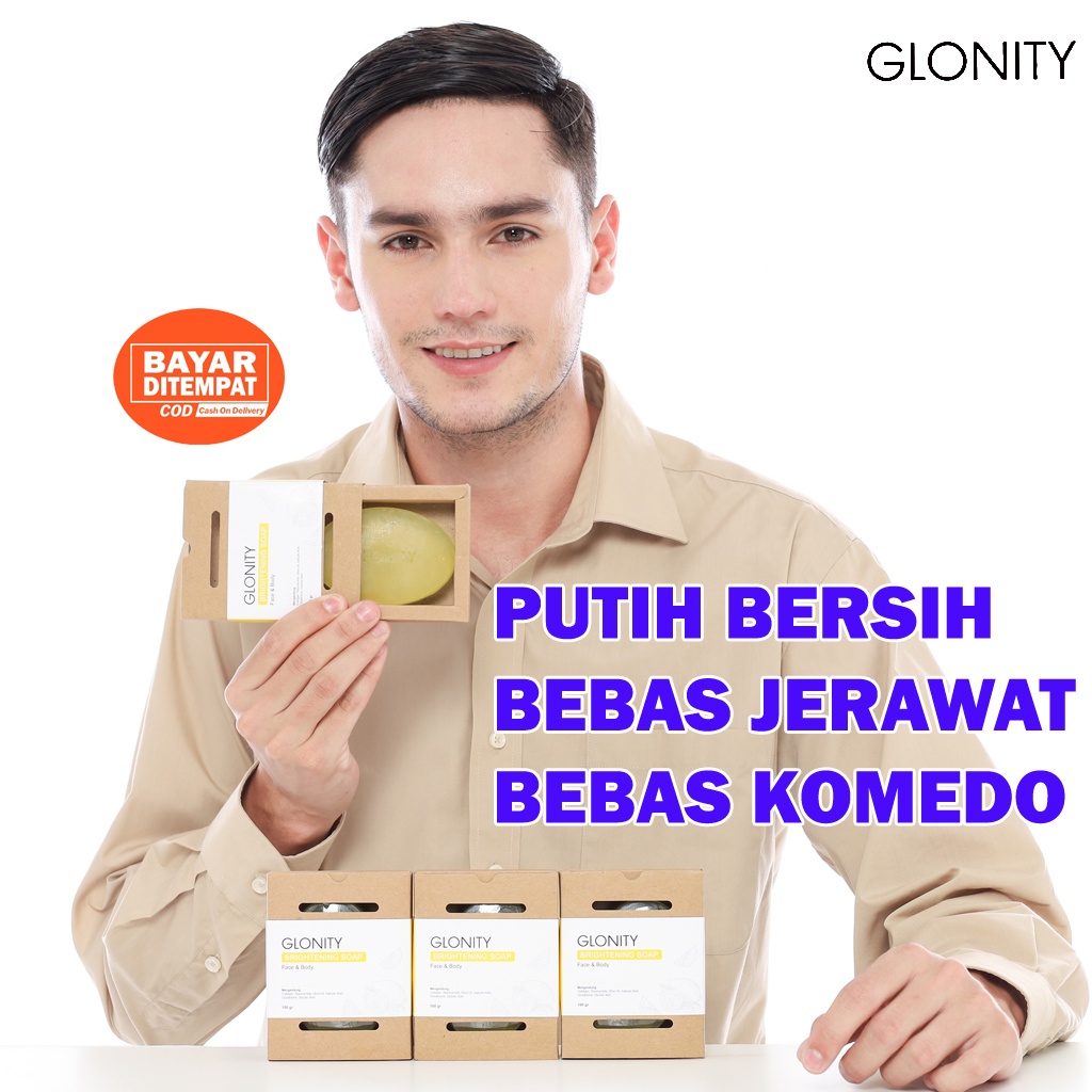 Ampuh Sabun Pemutih- Wajah Pria Bebas Jerawat dan Komedo Pembersih Wajah Pria Kusam GLONITY Sabun Pe