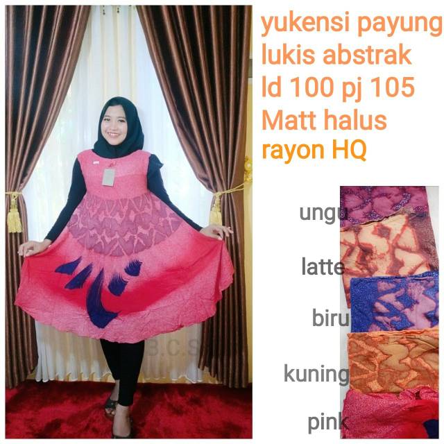 Daster yukensi payung lukis abstrak daster smoke renda daster smoke produsean maryam