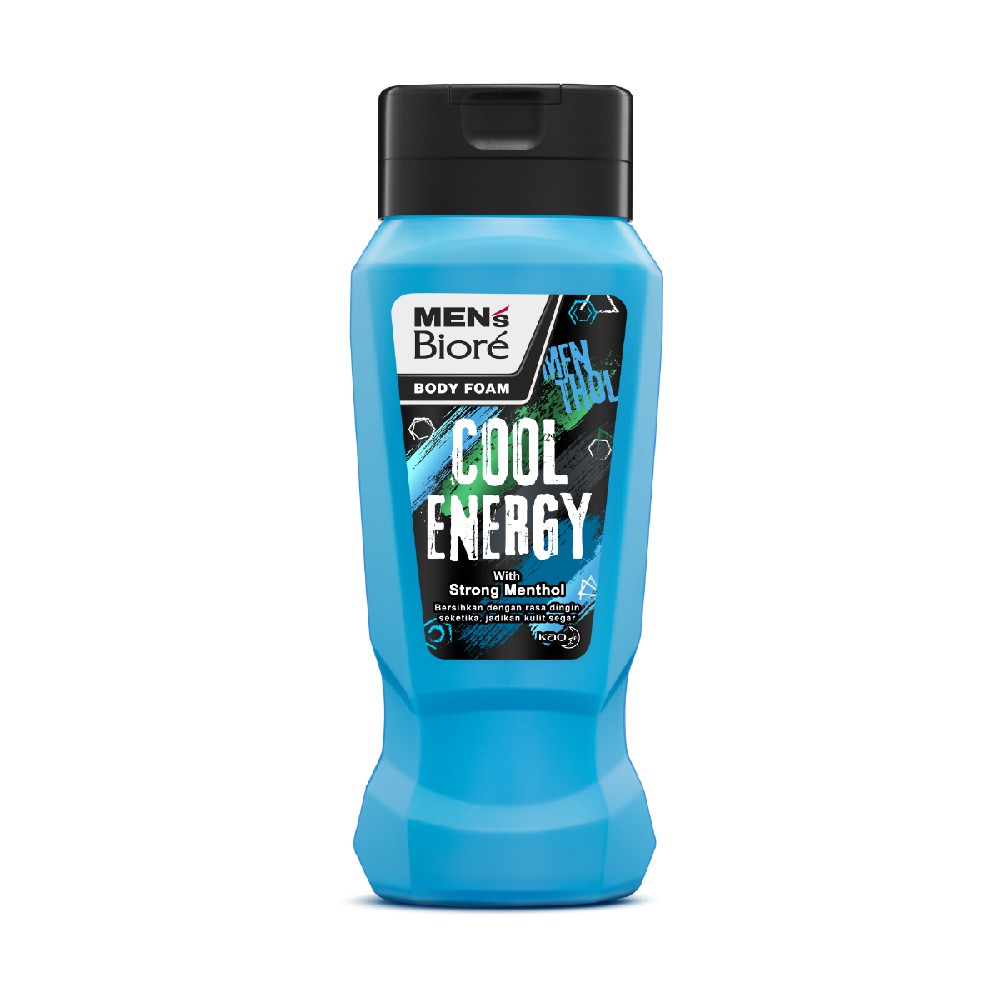 Men's Biore Sabun Mandi Cair Untuk Pria Cool Energy Strong Menthol Botol 250 ml - Sabun Cair Body Wash