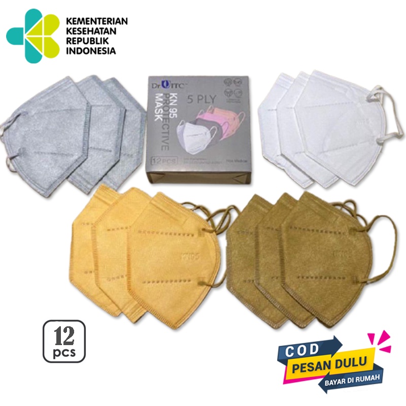 Masker KN 95 5Ply 12pcs Warna Soft Protective Mask Earloop Disposable Mask original Embos Premium