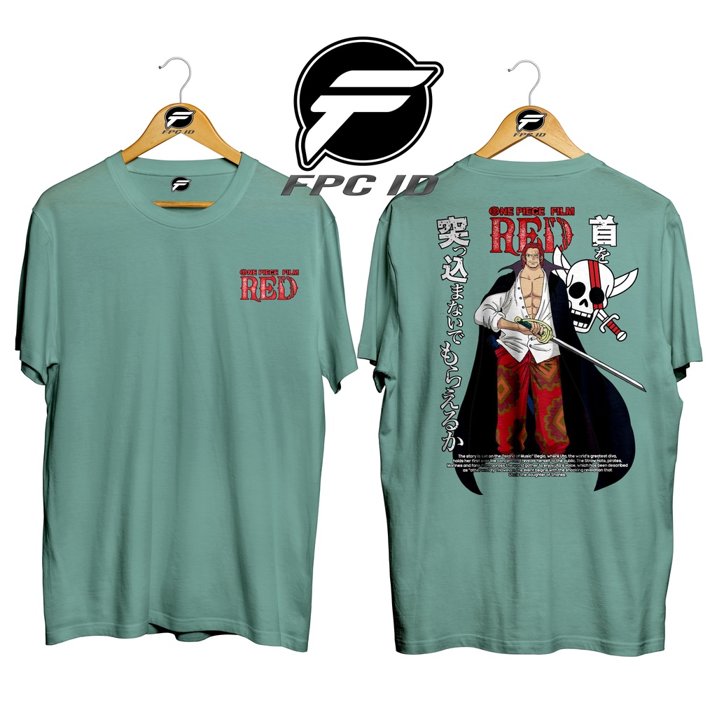 Kaos Anime One Piece Film Red Shanks Cotton Combed 30s Premium