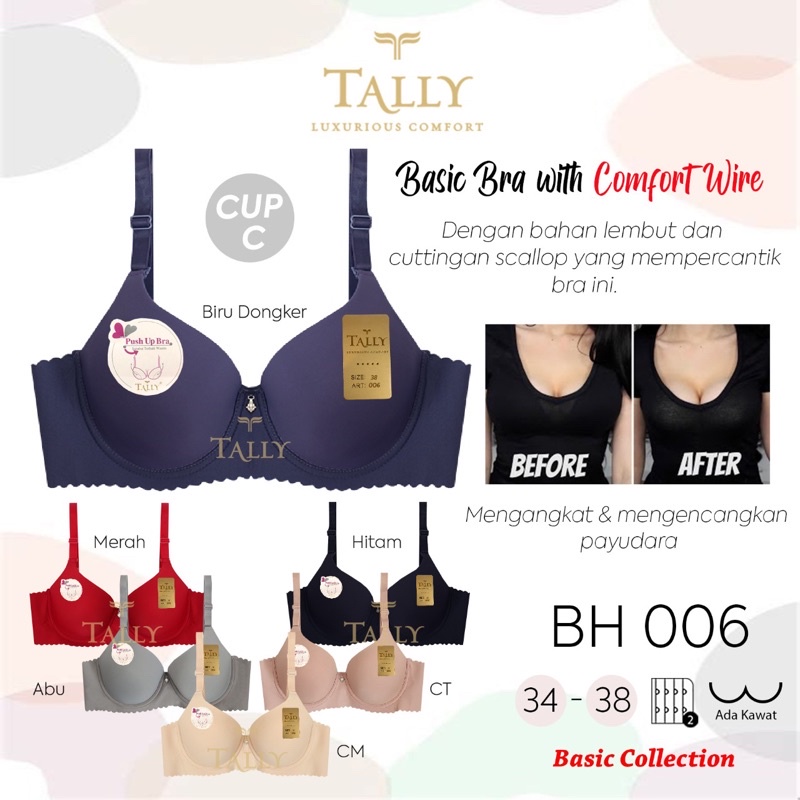 BH | Bra Seamless Cup C TALLY 006 Pakai Kawat dan Busa Tipis