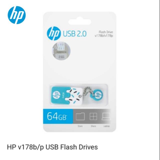 USB FlashDisk Hewlett-Packard v178 b (Biru) 64GB