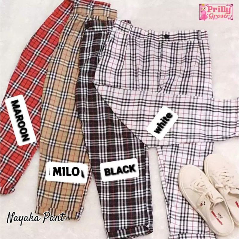 CELANA KAIN KATUN MOTIF KOTAK BEST SELLER