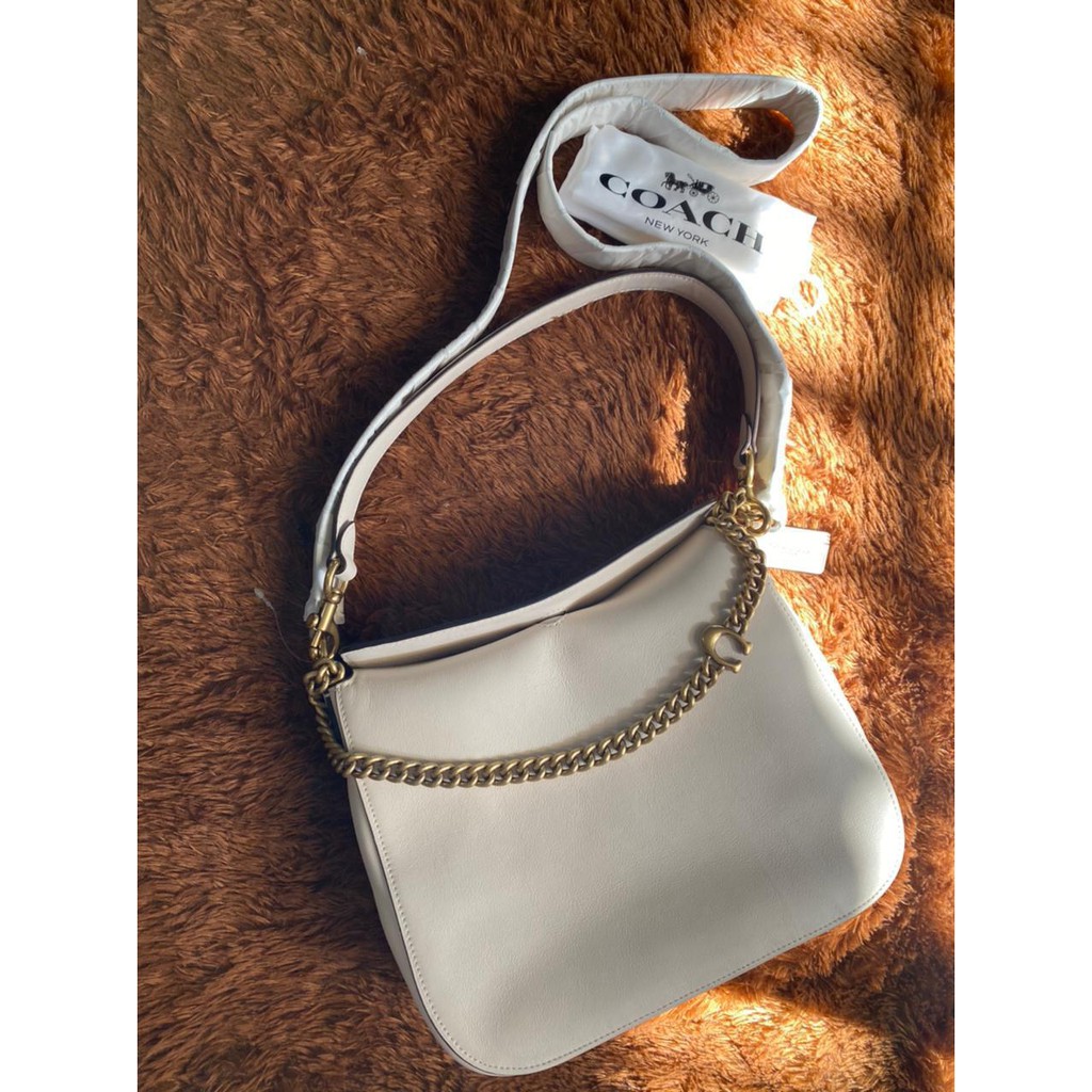 COACH Chain Hobo White Shoulder Bag