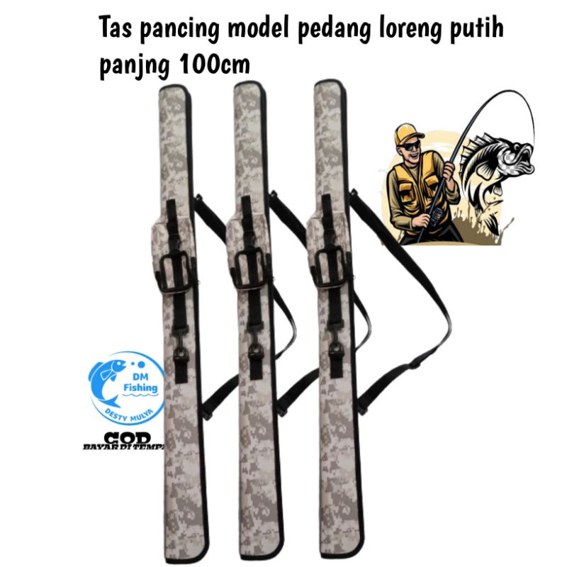 TAS PANCING HARD CASE SH*MANO  LORENG PUTIH 100CM