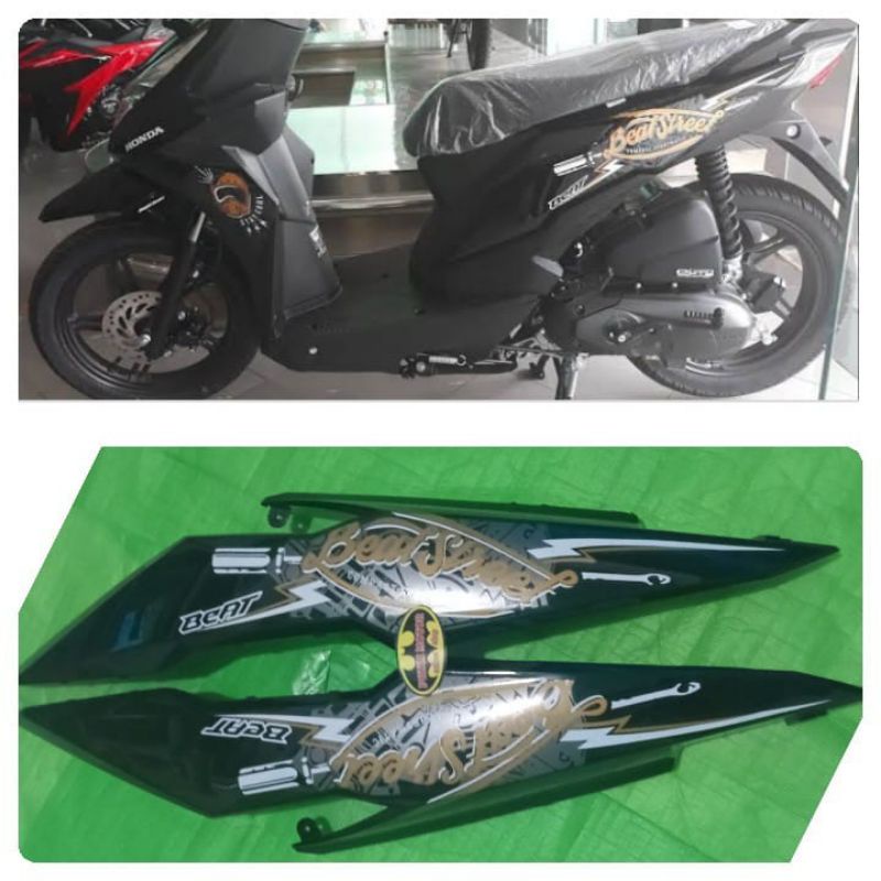 Cover body belakang kanan kiri beat esp street  ECO hitam