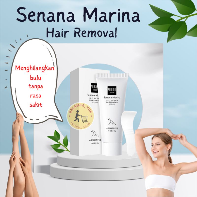 Senana Marina Hair Removal Cream Perontok Bulu Rambut Ketiak Bulu Kaki Tangan Ranpa Rasa Sakit / Krim Penghilang Bulu Alami Murah / Krim Perontok Bulu Kaki / Krim Perontok Bulu Ketiak / Krim Penghilang Bulu Tanpa Rasa Sakit / Krim Perontok Bulu Kemaluan