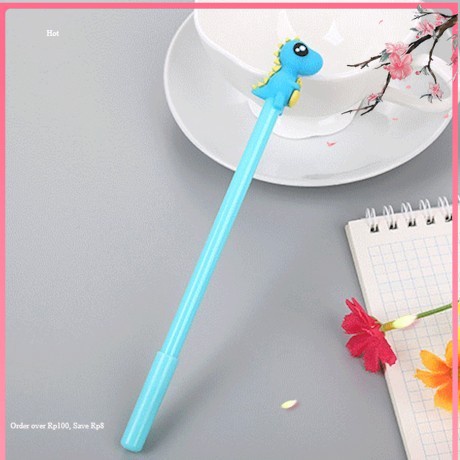 

(16P) Pulpen / Pena Motif Dinosaurus - Stationary Bolpoin Dino Warna Warni - Pink