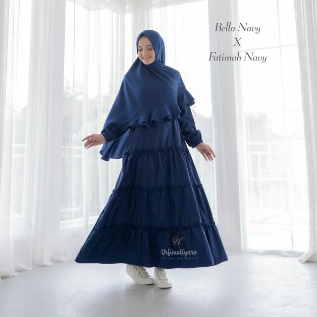 Bella Dress by Urfimutiyaro | Gamis polos | Gamis katun toyobo | gamis mojokerto