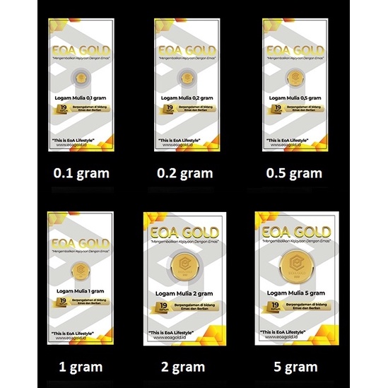 EOA GOLD LOGAM MULIA 0.025GR , 0.05GR