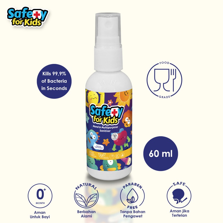 HAND SANITIZER FOOD GRADE AMAN UNTUK ANAK By SAFETY FOR KIDS 60ml