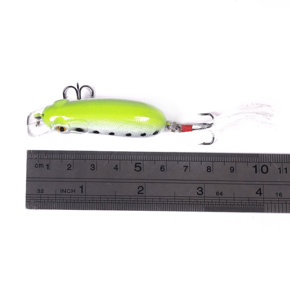 HENGJIA 5pcs Crankbait Fishing Lure 6CM 10G Feather Hooks Hard Bait Artificial Wobblers Fishing Tackle