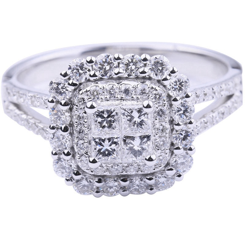 Fancyqube Fancycube Cincin Sterling Silver 925 Dengan Cubic Zirconia Untuk Pernikahan