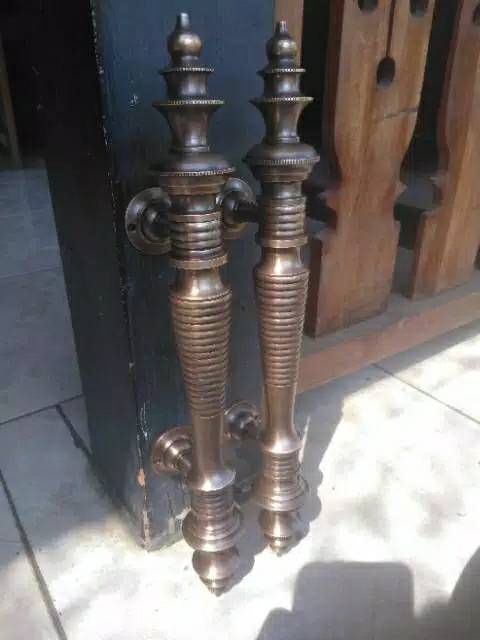 Handle Pintu / Gagang Pintu Rumah Kuningan Antik Motif Minaret