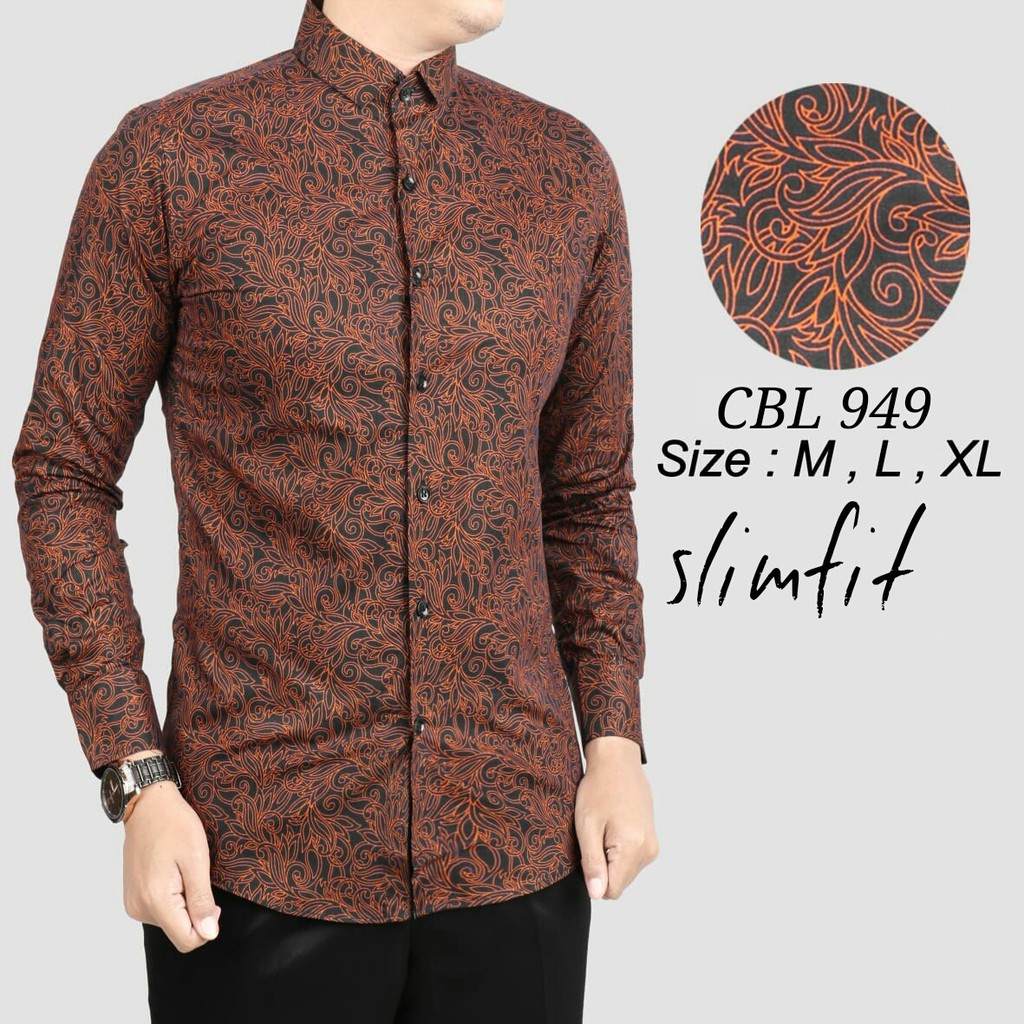  BAJU  BATIK  PRIA  SLIM FIT MODERN ELEGAN KEMEJA BATIK  PRIA  