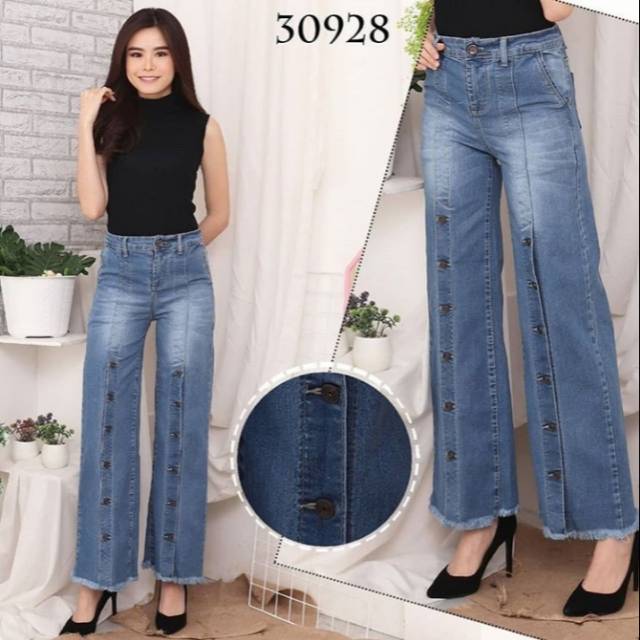 #30928 VJ JEANS KULOT BANGKONG KANCING TENGAH