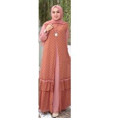 ➦ SYABINA MAXY IK BAHAN CERUTY BABYDOLL Full Furing Kancing Depan Variasi Gamis Wanita Terbaru 2021 