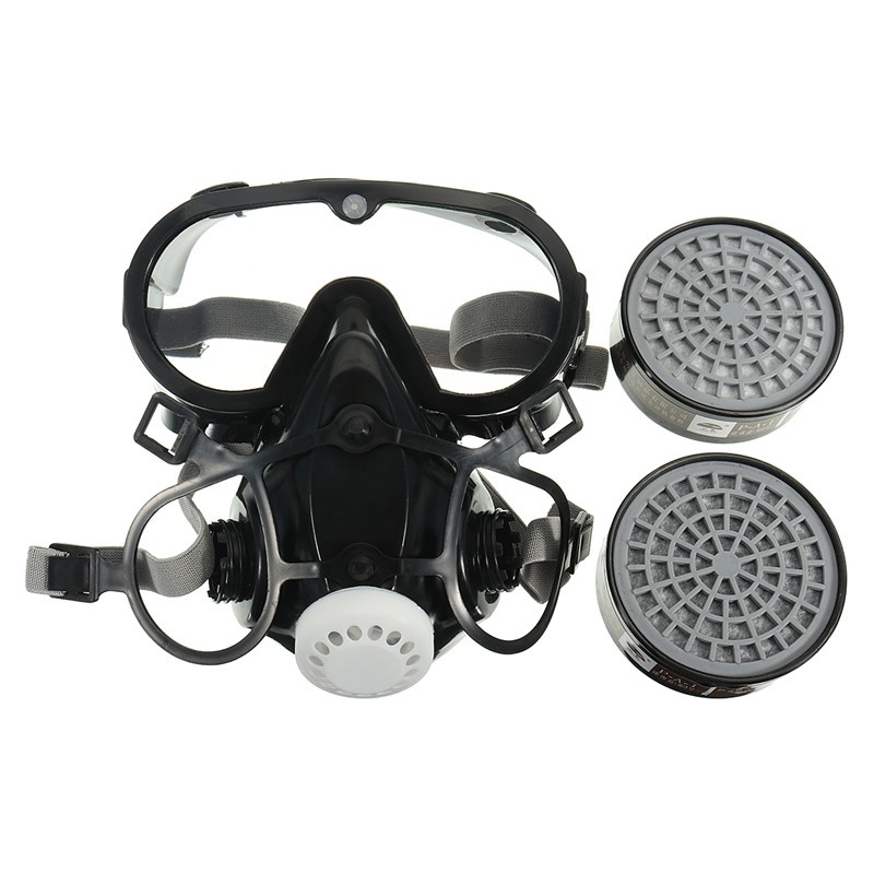 SDu9 Masker Gas Plus Kacamata Pelindung Gas Kimia Polusi Masker Gas Respirator Full Face Anti-Dust Chemical SF01 SAFURANCE