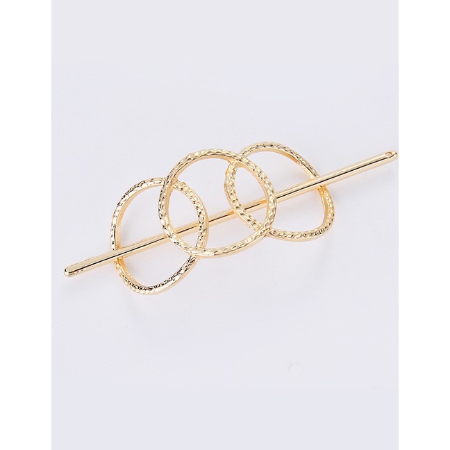 LRC Jepit Rambut Fashion Hollow Geometric Round Metal Hairpin F4261X