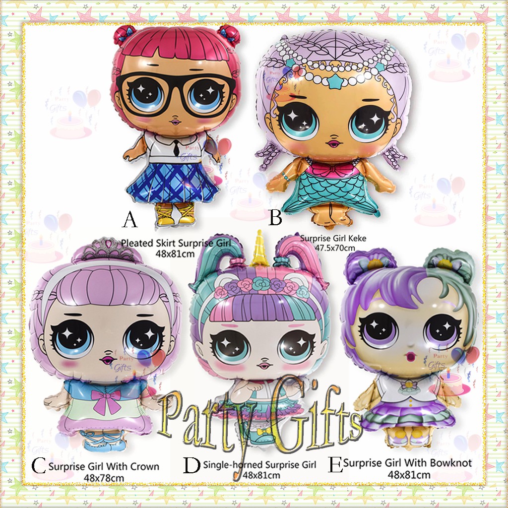 Balon Kartun LOL Surprise Girl Karakter Cartoon Cute Ballon Foil