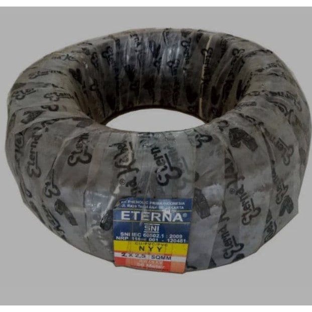 Kabel ETERNA HITAM NYY 2x2,5 - Meteran