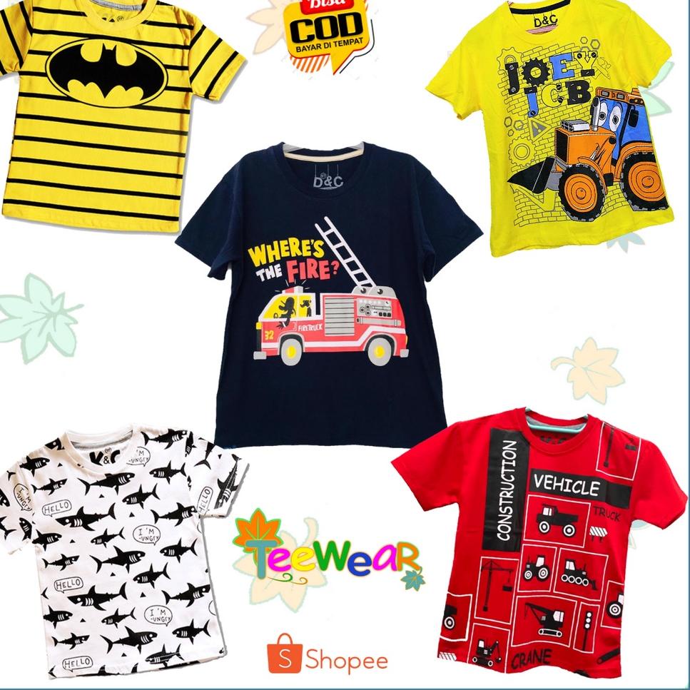 Baju Anak Laki Laki / Kaos Anak Lengan Pendek Damkar Fire Fighter Fullprint Batm Mobil Vehicle {Twn3