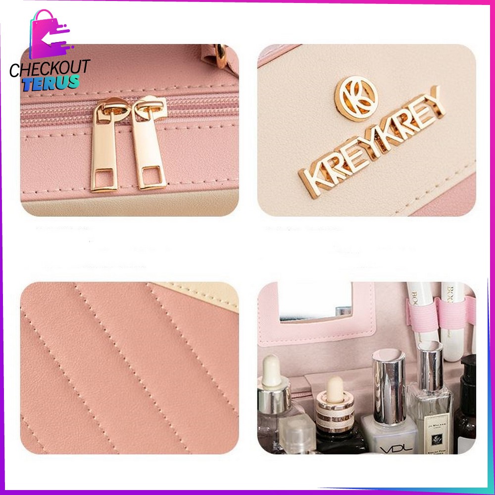 CT K112 Tas Kosmetik Wanita 2IN1 Penyimpanan Pouch Makeup Organizer Tas Travel Bag Pouch Tas Tempat Make Up