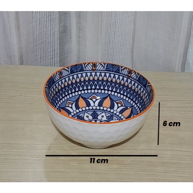 Hampers mangkok set premium peralatan makan porselen biru dan putih mangkuk keramik