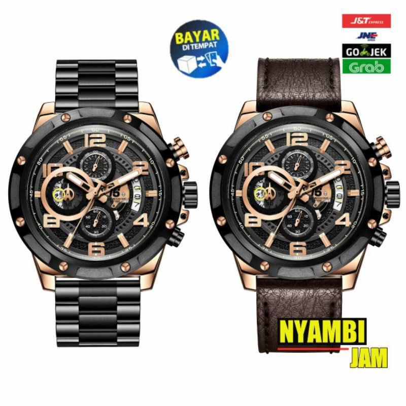 Jam tangan pria T5 H 3706 chrono free tali cadangan original