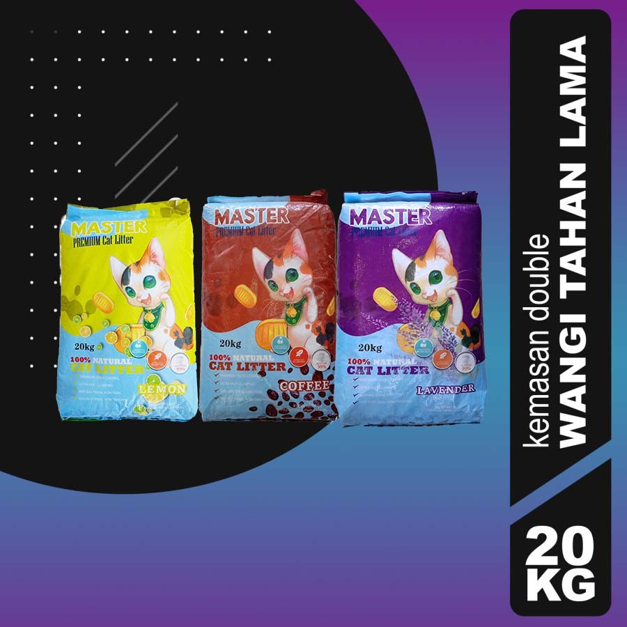 [GOSEND] Pasir Kucing Gumpal Wangi Master 20 Kg / Cat Litter Catsand Gumpal Wangi Master 20kg