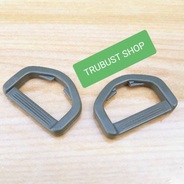 Ring D plastik acetal abu 2,5cm buckle jual per 1pc aksesoris tas murah