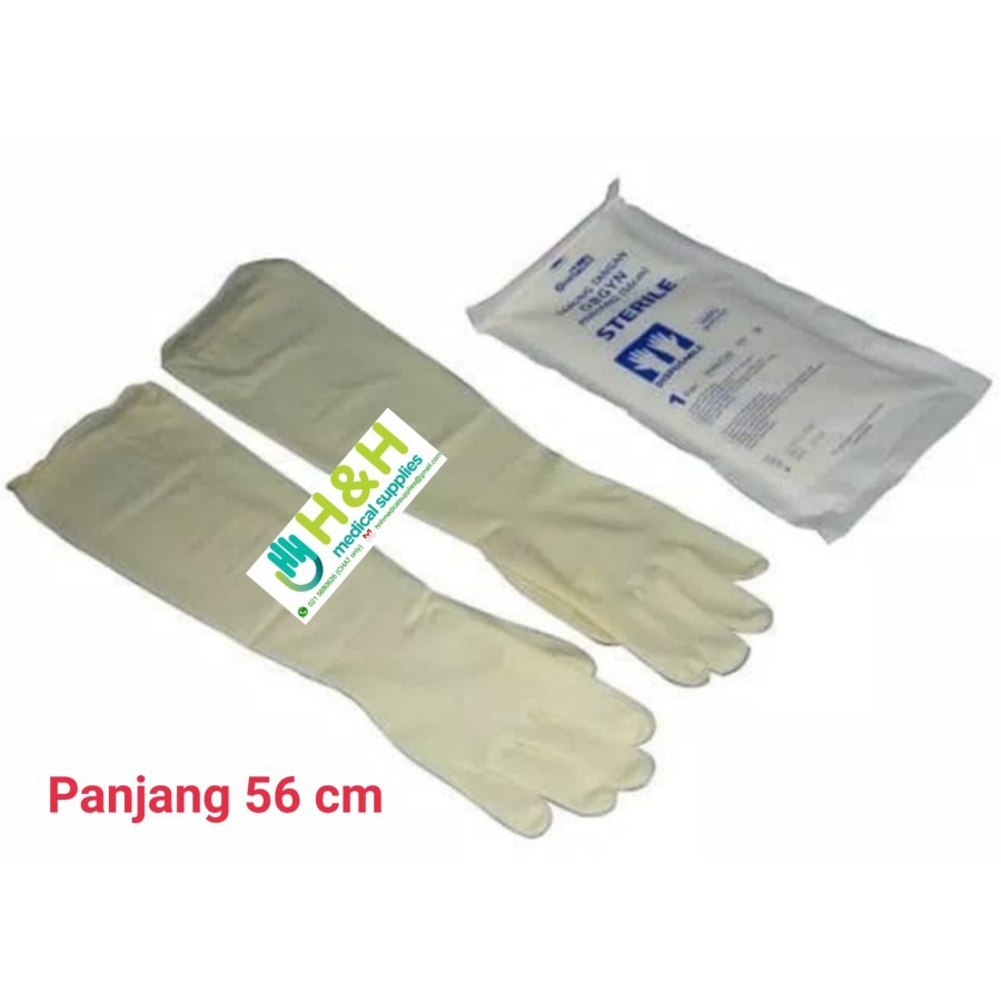 Sarung Tangan Karet /Sarung Tangan OBGYN Steril 56 cm / Sarung Tangan Obgyn