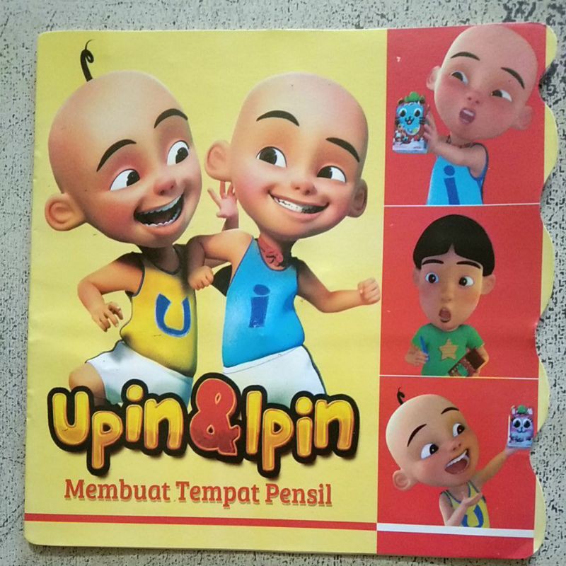 buku cerita anak Upin&Ipin membuat tempat pensil