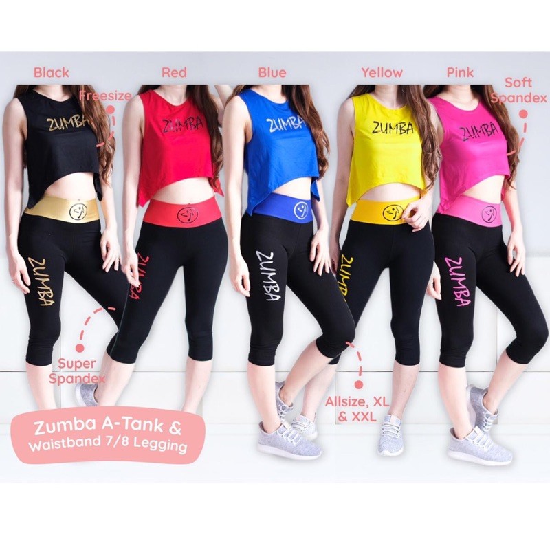 ZUMBA A-TANK SET / setelan senam / setelan zumba / setelan olahraga wanita / baju senam/ baju zumba