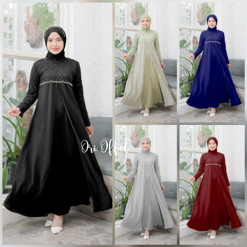 (TERBARU) BATIK EXPRESS - MAXI DRESS NATASHA APLIKASI PAYET | GAMIS BRUKAT | BAJU LEBARAN