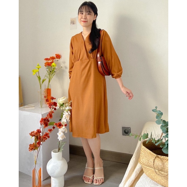 KANON - Kirisaki Basic Dress - Dress midi santai busui friendly