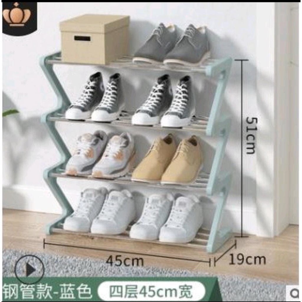 SHENAR - RAK SEPATU ZIGZAG - RAK SANDAL 4 SUSUN - RAK SEPATU SERBAGUNA - Z SHAPE SHOE RACK