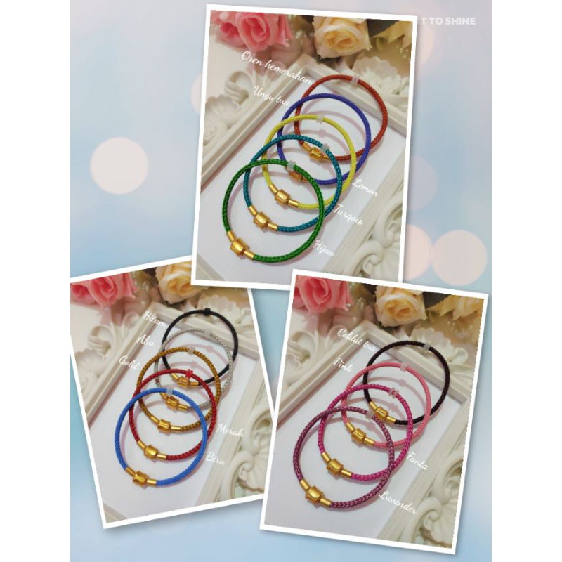 Gelang tali kawat anti air waterproof Gold