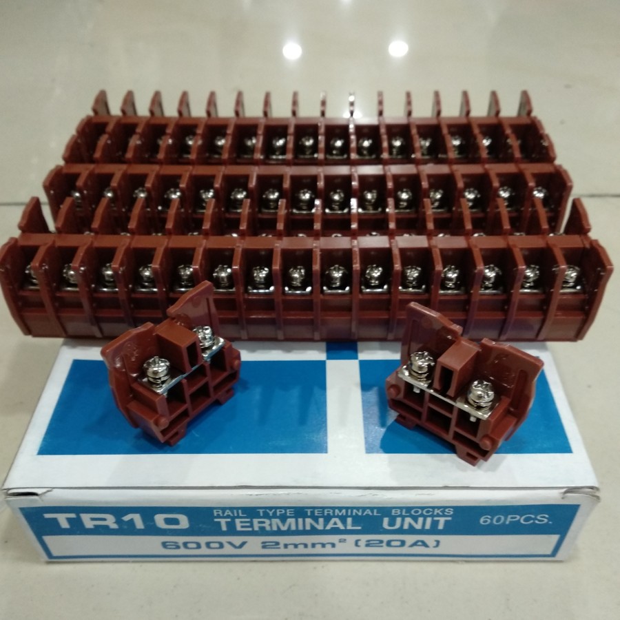 Terminal Block TR20 Cokelat / Terminal TR 20 Model Kasuga 600V 30A