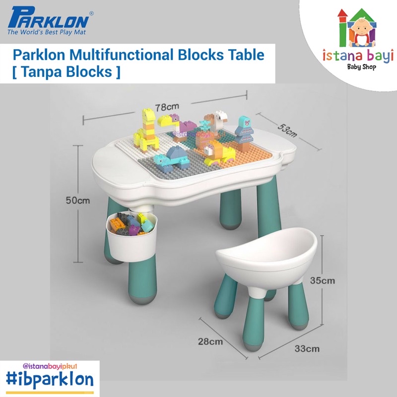 Parklon Multifunction Block Table FREE BLOCK MAINAN / Mainan Anak Murah