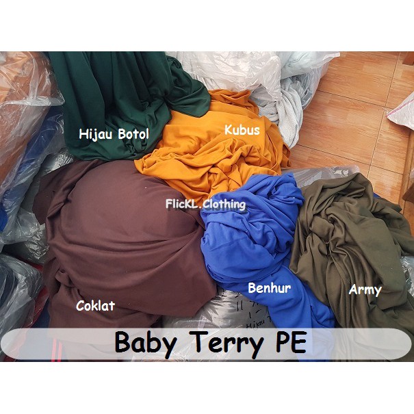 Bahan Kain Baby Terry PE Tebal Jaket Training Varsity Sweater