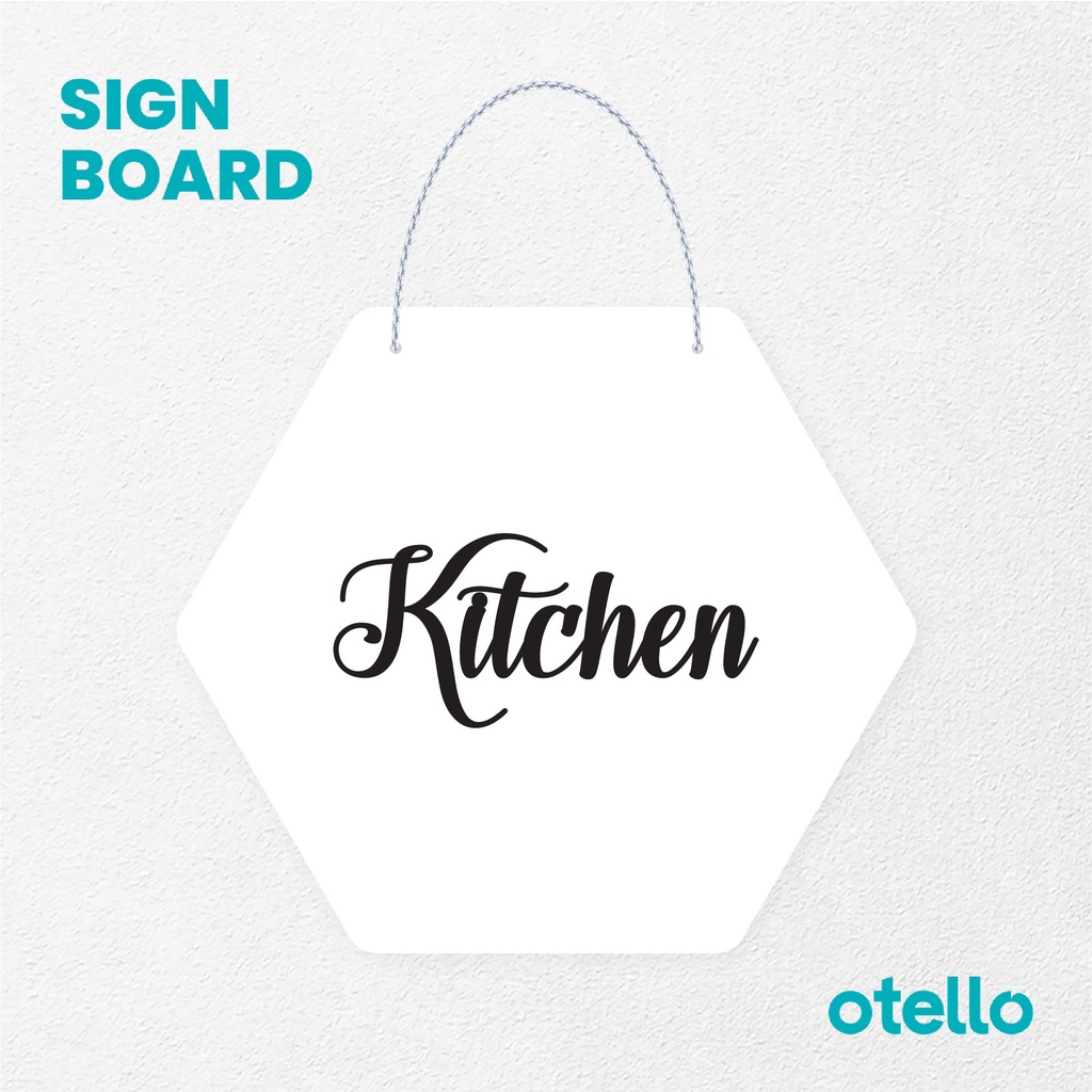 Otello Signage Kitchen Signage Board Acrylic Papan Gantung Label Akrilik Rantai Petunjuk Toko Modern Minimalist Kafe Restoran Kantor Gedung Cafe