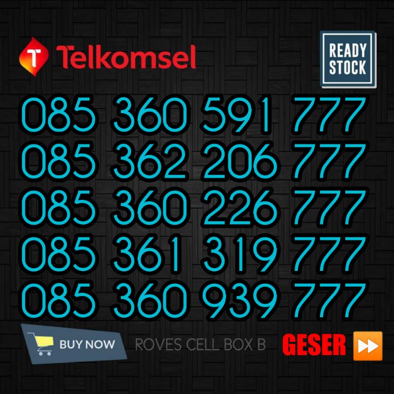 NOMOR CANTIK TELKOMSEL TRIPLE 777 KARTU AS TRIPEL 7 HOKI LUCKY SEVEN