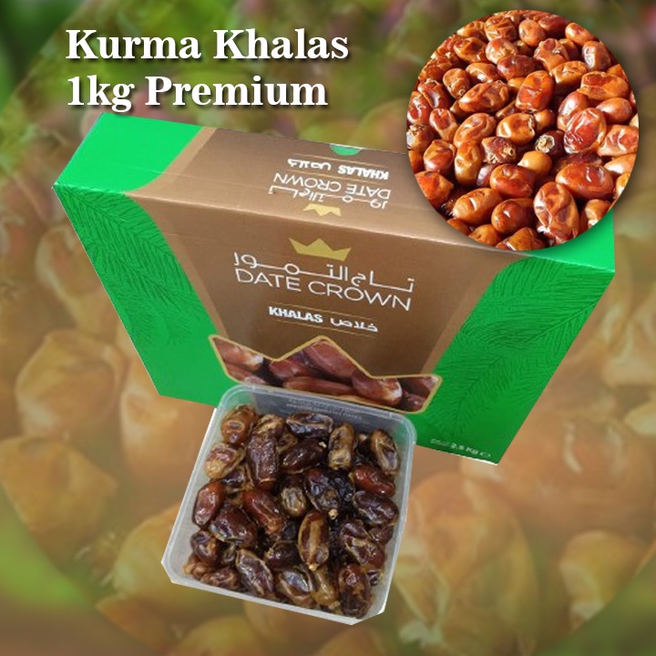 

Kurma Khalas 1kg Premium Original | Kurma Khalas Premium | Date Crown Khalas Premium