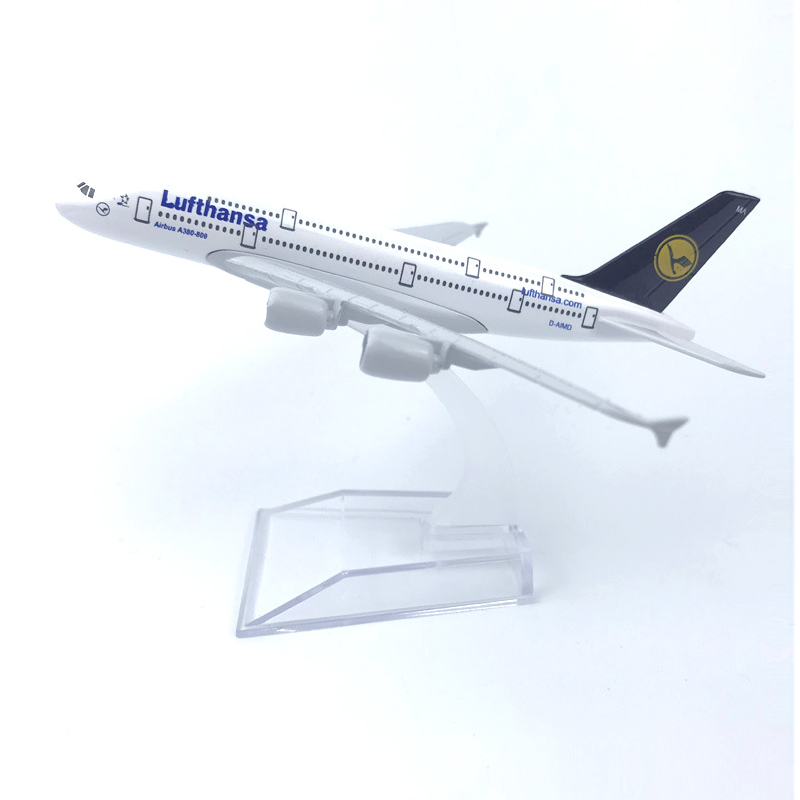 Miniatur Diecast Pesawat Terbang Deutsche Lufthansa AG A380 380 Bahan Metal Ukuran 16CM / 20CM