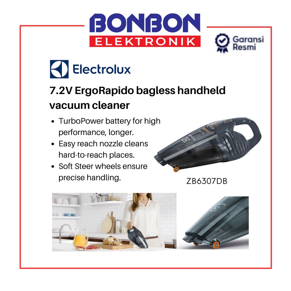 Electrolux Vacuum Cleaner Bagless Handheld ZB6307DB ErgoRapido