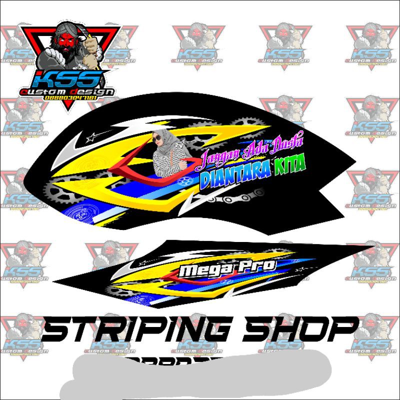 striping megapro primus variasi ukthi berhijab - striping megapro bisa cod - striping mp